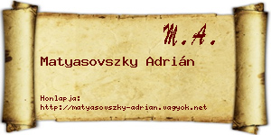 Matyasovszky Adrián névjegykártya